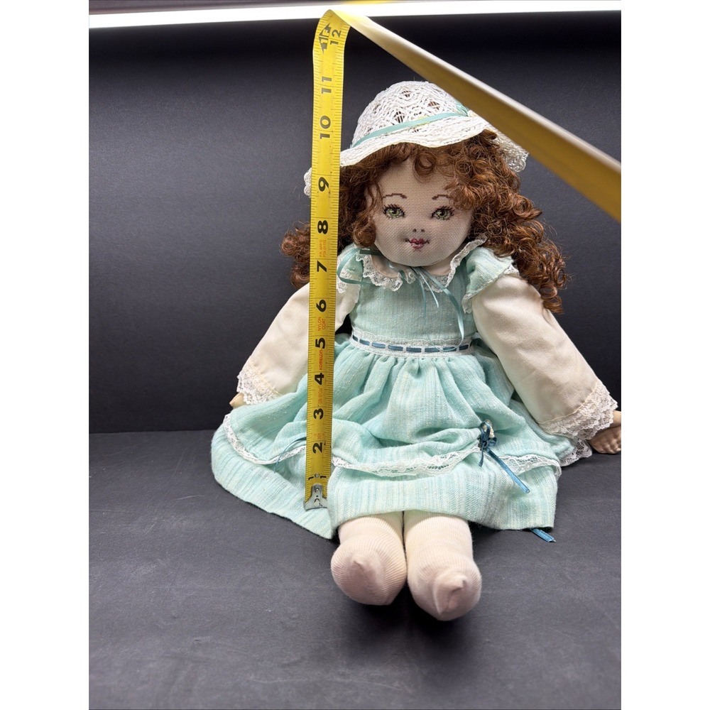 RARE Victorian Alice in Wonderland Needlepoint 18" Doll UNIQUE beauty - Picture 11 of 11